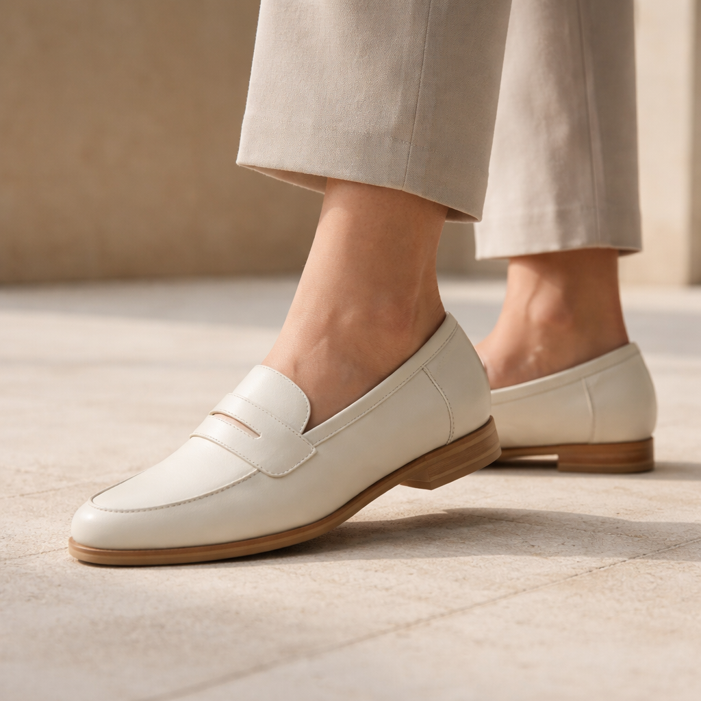 Skórzane Mokasyny Penny Loafer na Płaskiej Podeszwie